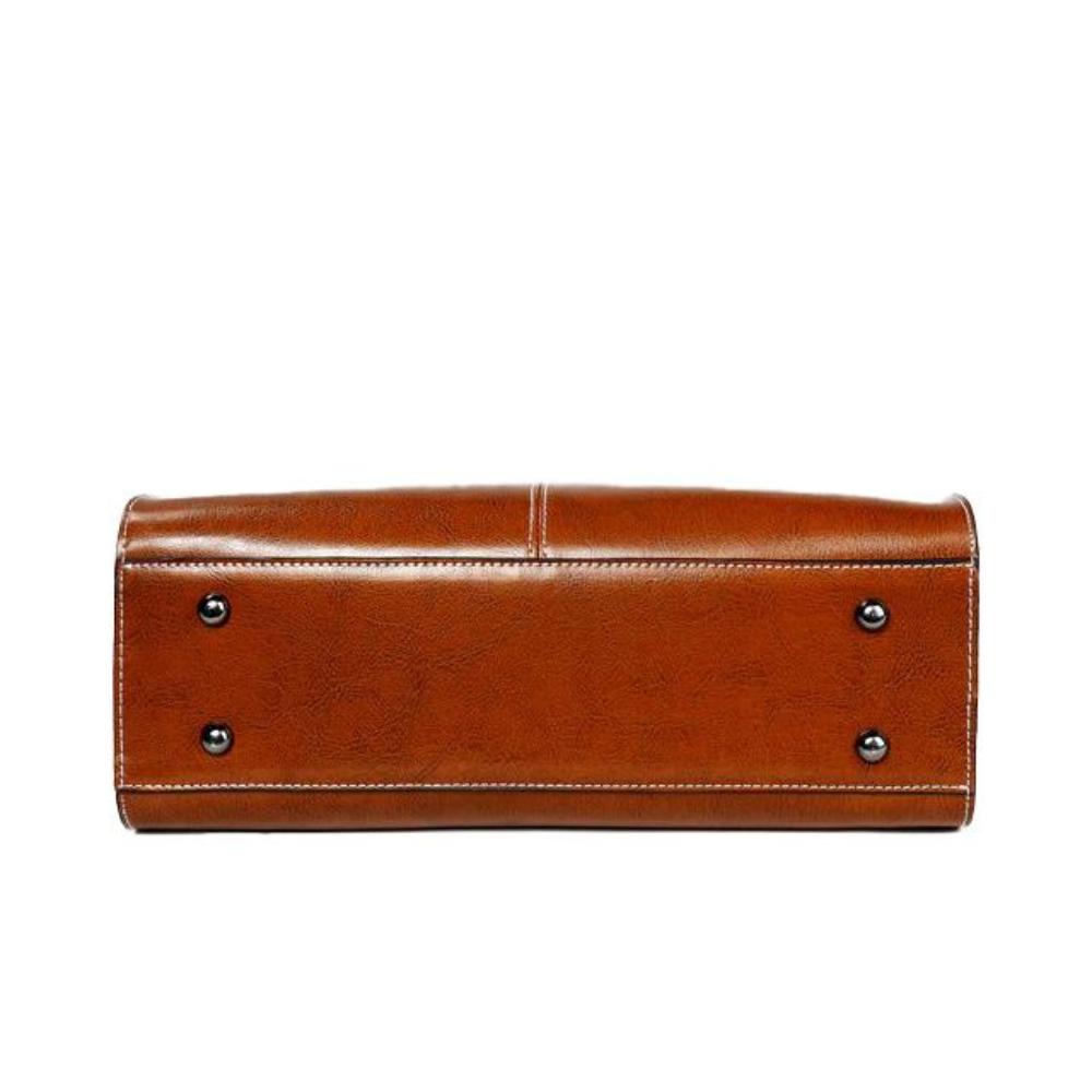 Schultertasche für Damen in Kaffee, stilvolle Tasche aus Kunstleder