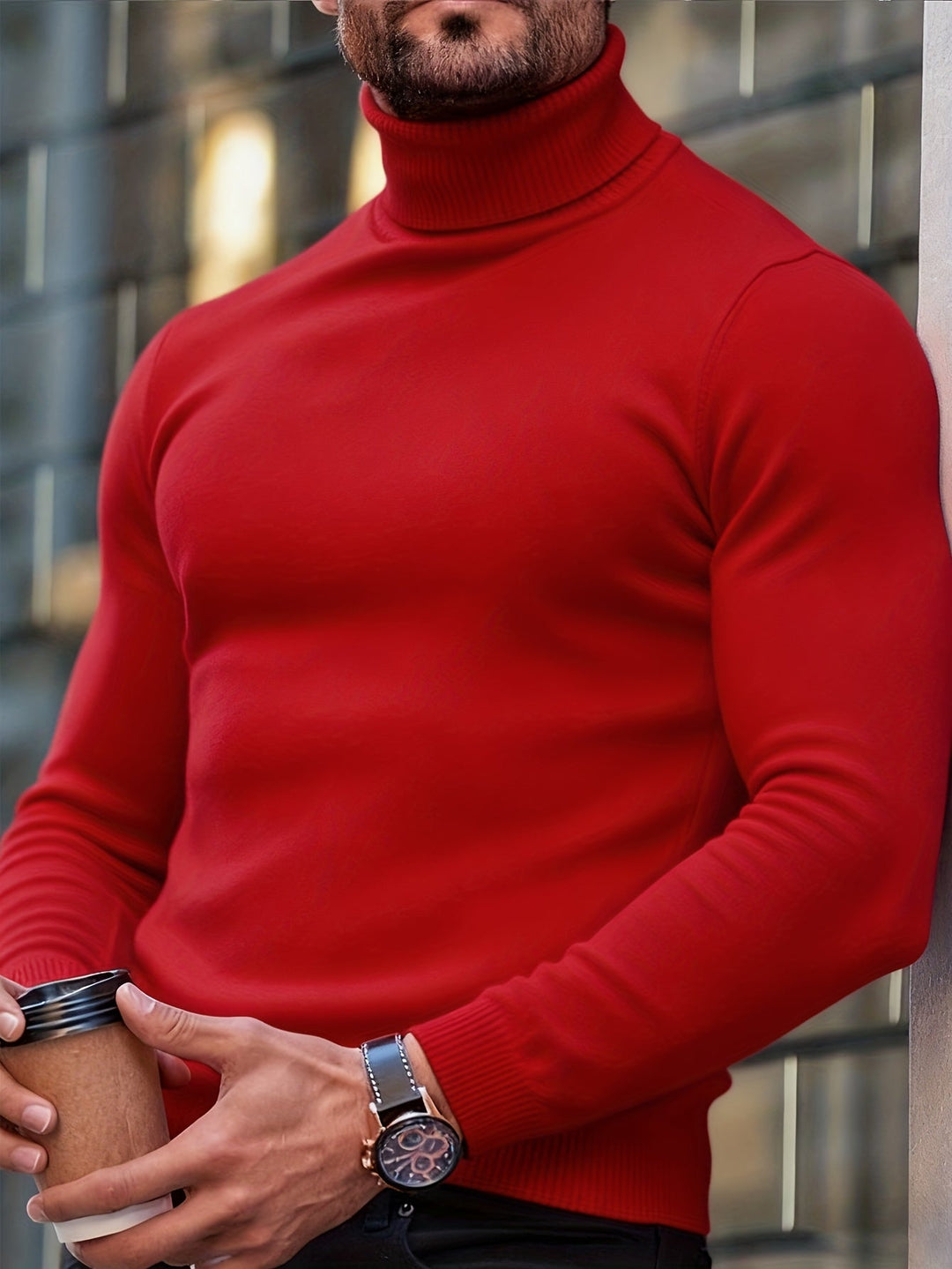 Bequemer Rollkragenpullover für Herren ideal für kalte Tage