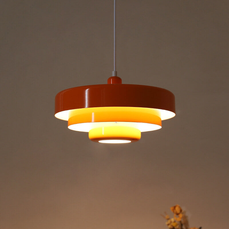 Vintage Pendelleuchte Mehrschichtiges Design Grün Orange