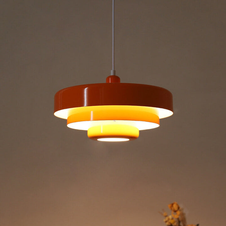 Vintage Pendelleuchte Mehrschichtiges Design Grün Orange