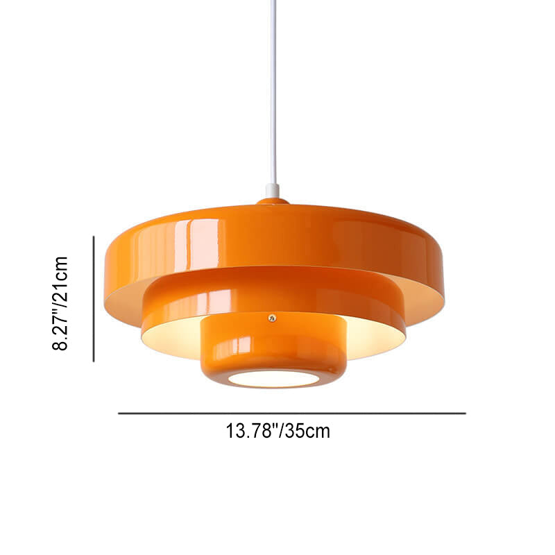 Vintage Pendelleuchte Mehrschichtiges Design Grün Orange