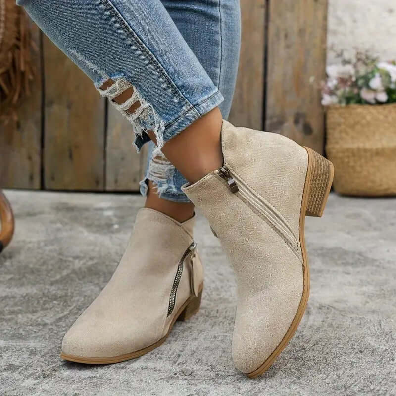 Elegante Damen Stiefel mit Reißverschluss