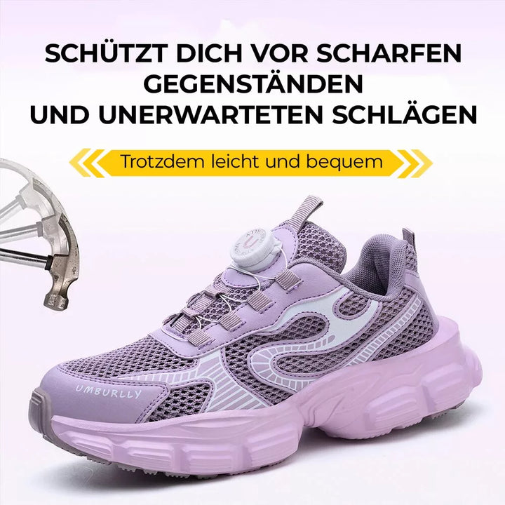 Robuste Damen Arbeitsschuhe mit Stahlkappe für Zehenschutz, ideal für anspruchsvolle Arbeitsumgebungen.