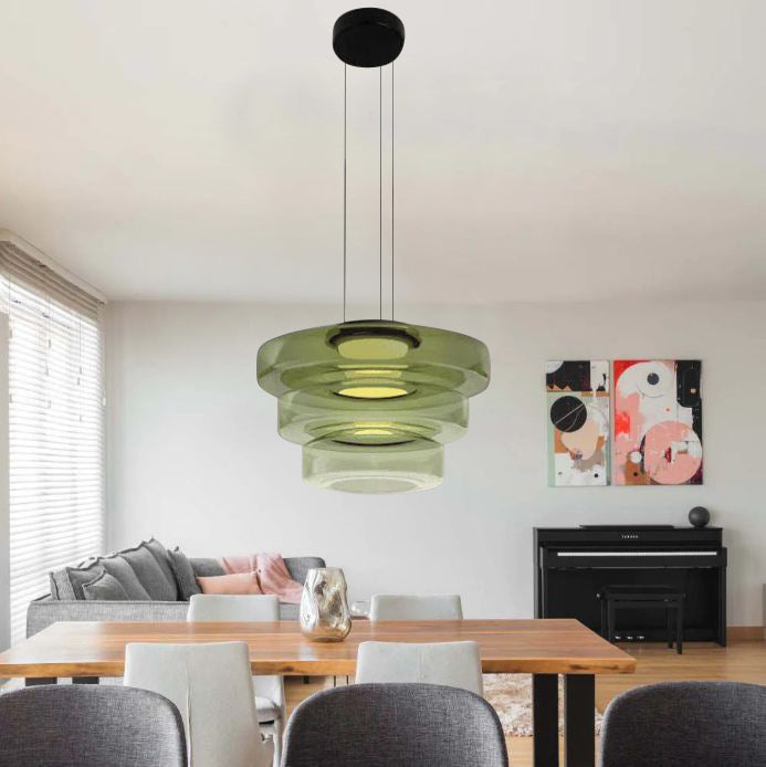 Moderne Glas-Hängeleuchte im Bauhaus-Stil für Wohnzimmer