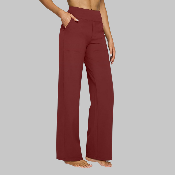 Lässige Damenhose mit hohem Bund ideal kombinierbar für stilvolle Alltags-Outfits