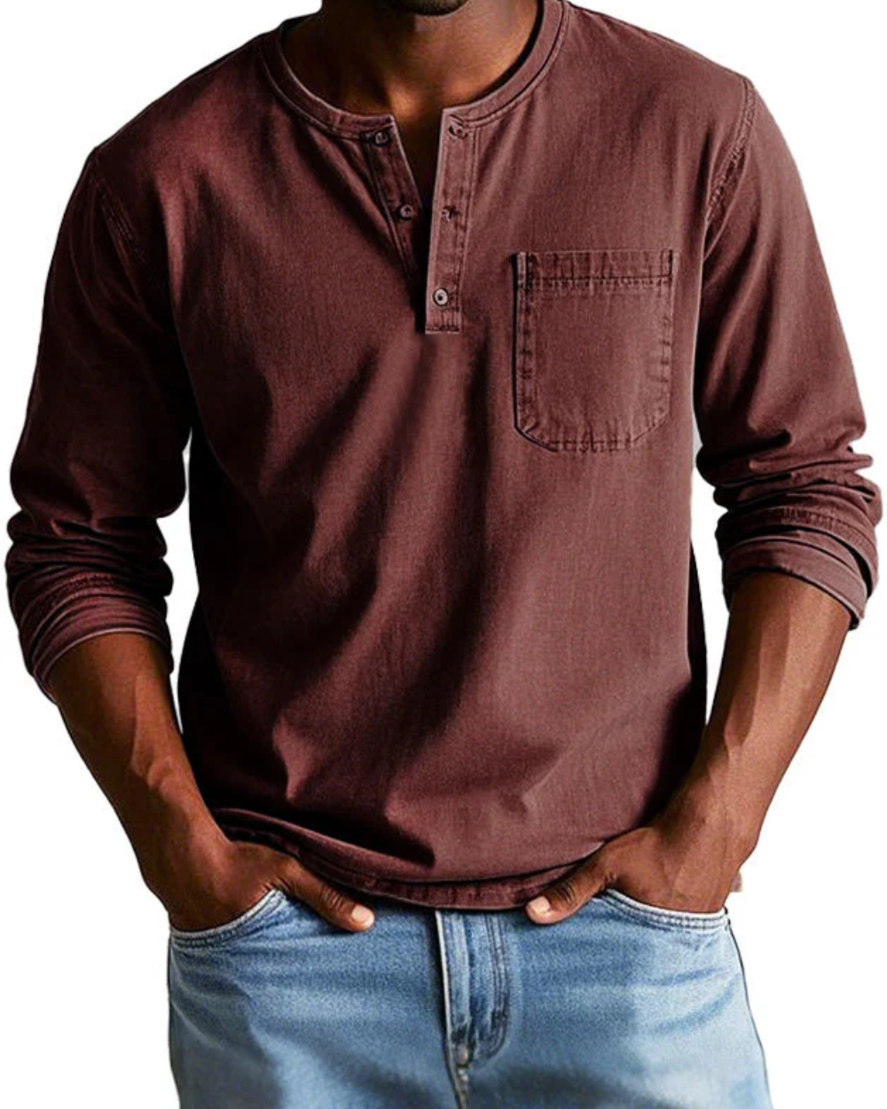 Herren Langarm Polo Shirt in Rot für smarte Casual Looks