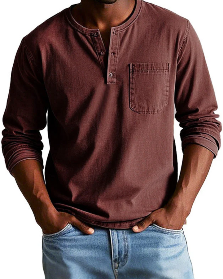 Herren Langarm Polo Shirt in Rot für smarte Casual Looks
