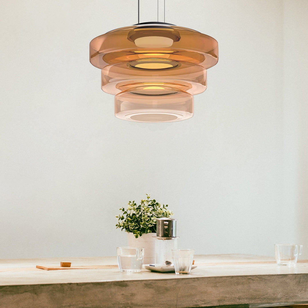 Moderne Glas-Hängeleuchte im Bauhaus-Stil für Wohnzimmer