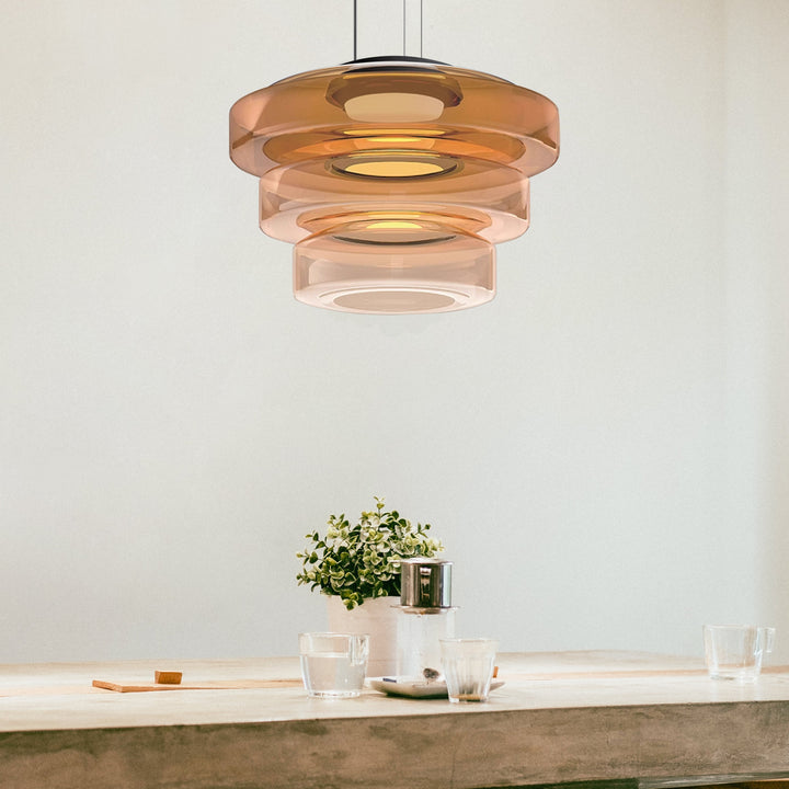 Moderne Glas-Hängeleuchte im Bauhaus-Stil für Wohnzimmer