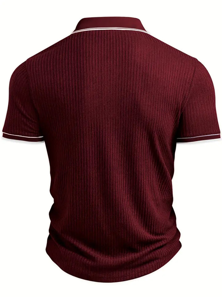 Ärmelabschluss Detail des Herren Kurzarm Strick Polos