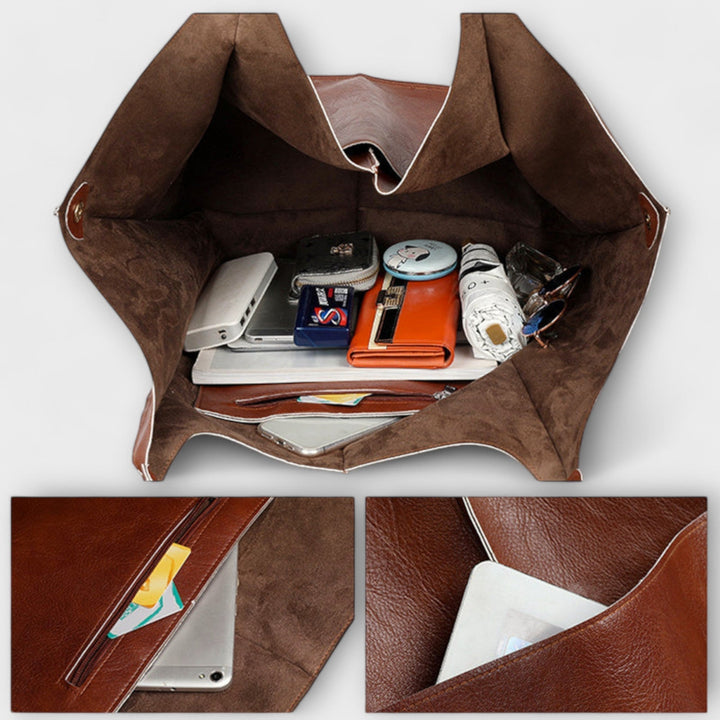 Oversize Shopper Arwen zeigt den stabilen Reissverschluss und Details