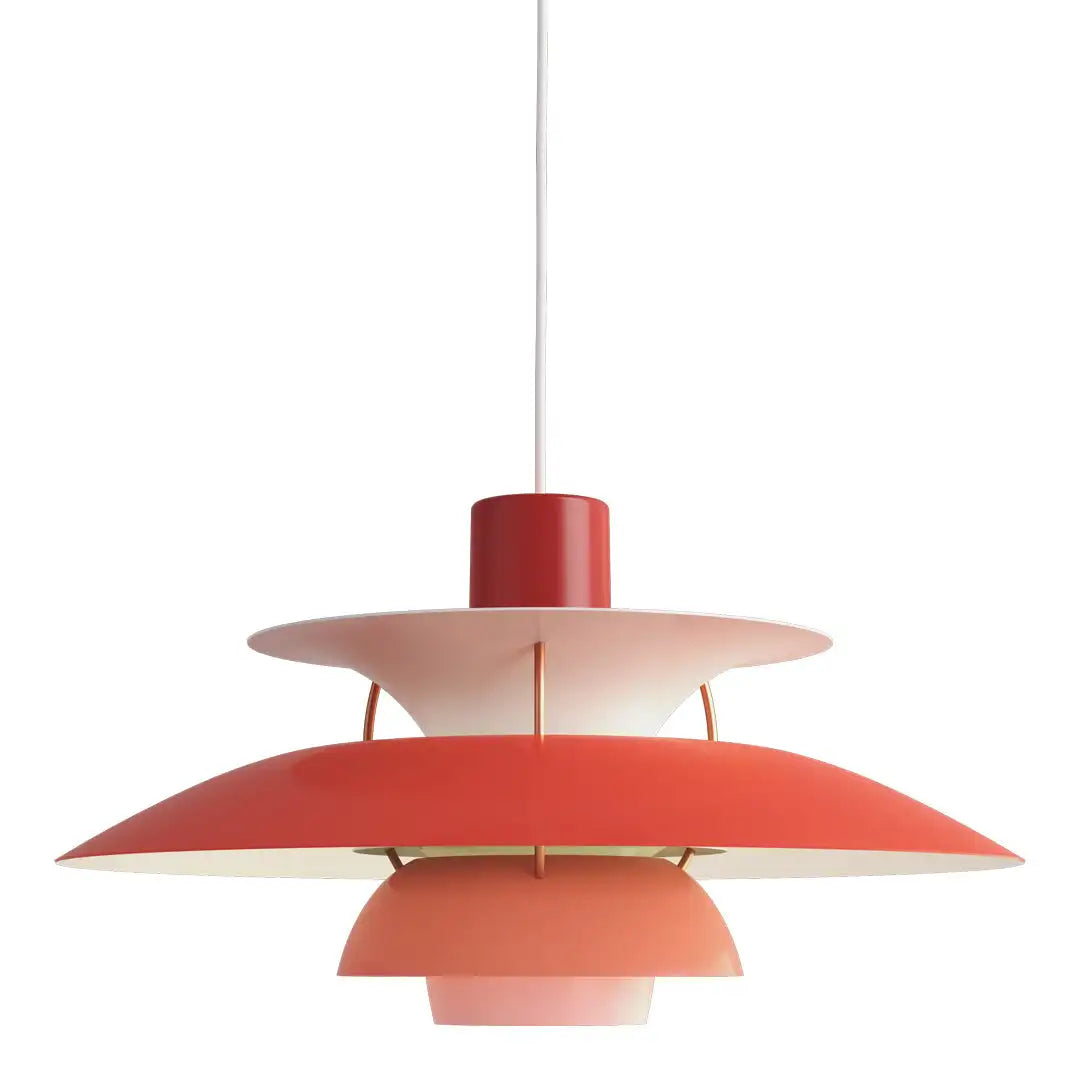 Rote Pendelleuchte aus Metall, skandinavisches Design, moderne Innenbeleuchtung, Wohnzimmerlampe.