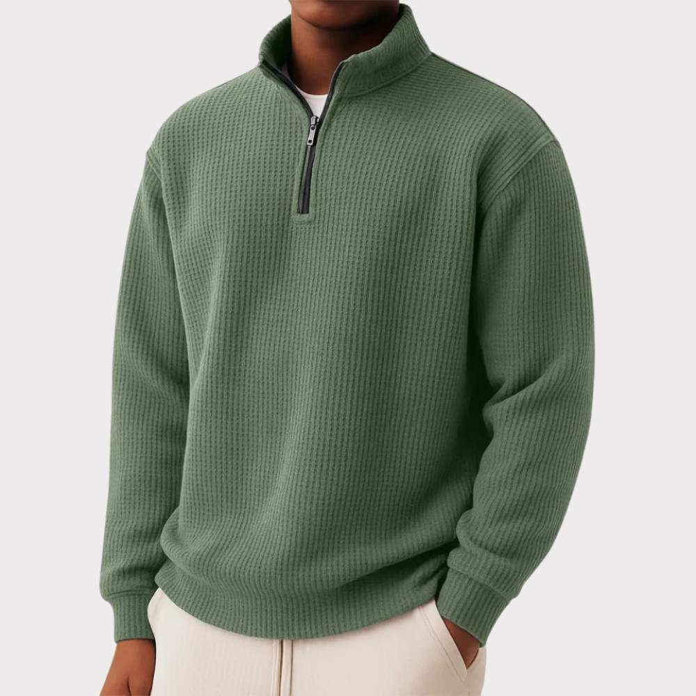 Herrenpullover mit Zipper und langen Ärmeln im Alltag-Look