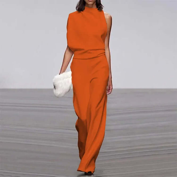Elegantes ärmelloses Jumpsuit mit Stehkragen