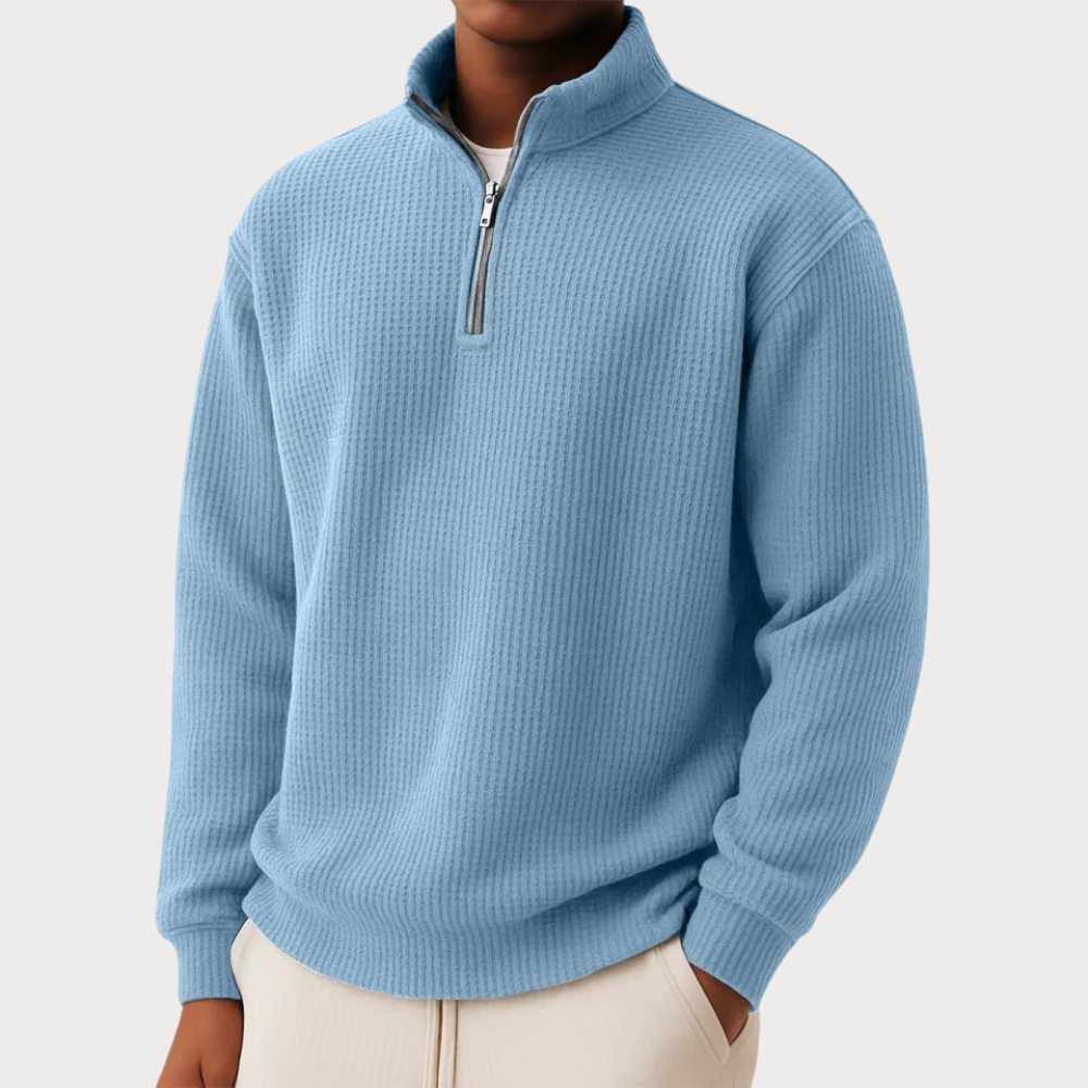 Vielseitiger Langarmpullover für Männer mit modernem Stehkragen