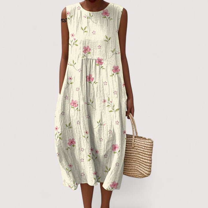 Fließendes, bequemes Damen Sommerkleid mit Muster. Perfekt als modisches Reise- oder Alltagskleid für vielfältige Anlässe.
