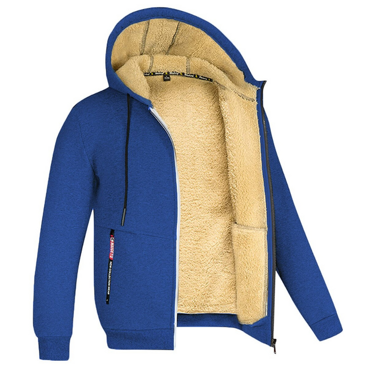 Gefütterte Herrenjacke für den Winter in Detailansicht