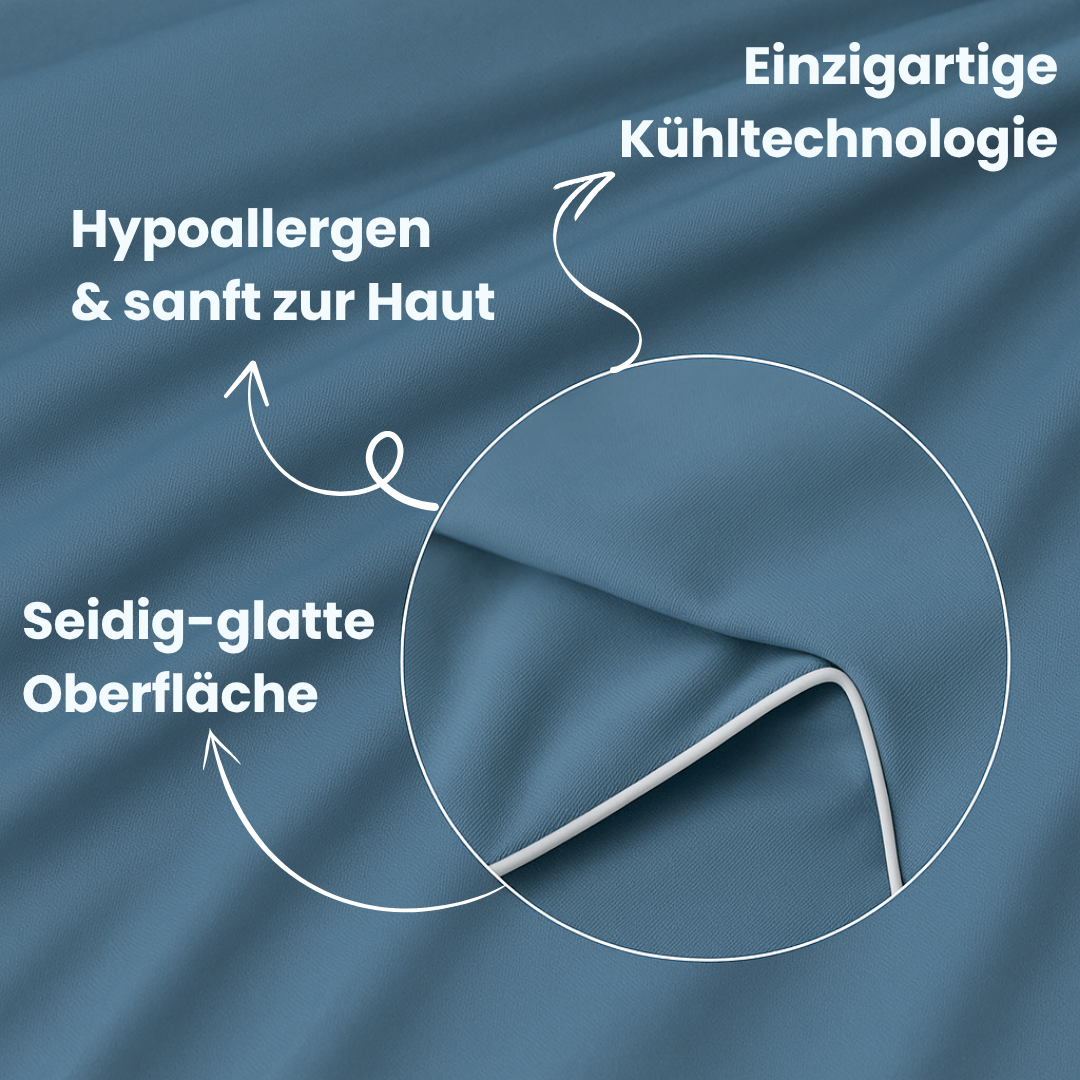 Komfortable Eisseide-Reisedecke unisex, kühlend & platzsparend für unterwegs.