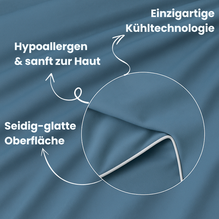 Komfortable Eisseide-Reisedecke unisex, kühlend & platzsparend für unterwegs.