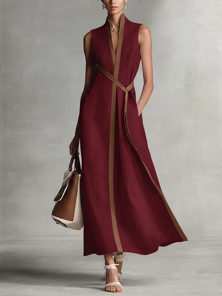Modisches Damen Maxikleid, einfarbig und ärmellos, ideal als elegantes Sommer- oder Freizeitkleid.