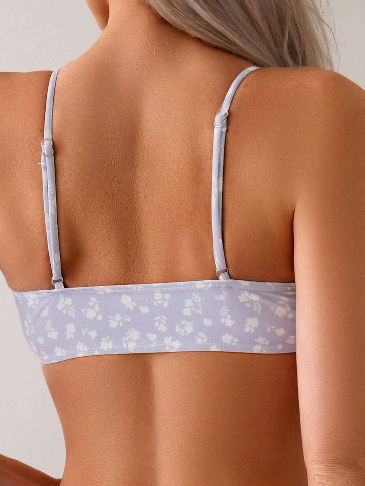Chiquer Damen Zweiteiler mit floralem Design und breitem Bund