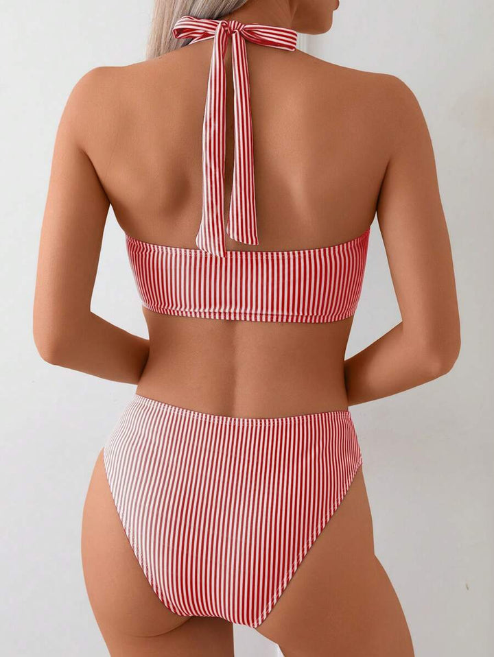 Hochwertiger gestreifter Damen Bikini für langanhaltende Freude