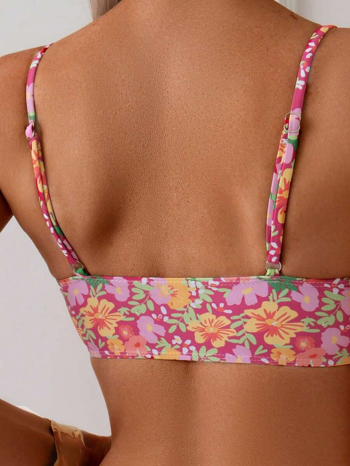 Letzte Ansicht des Damen Blumen Bikini mit High Waist Schnitt