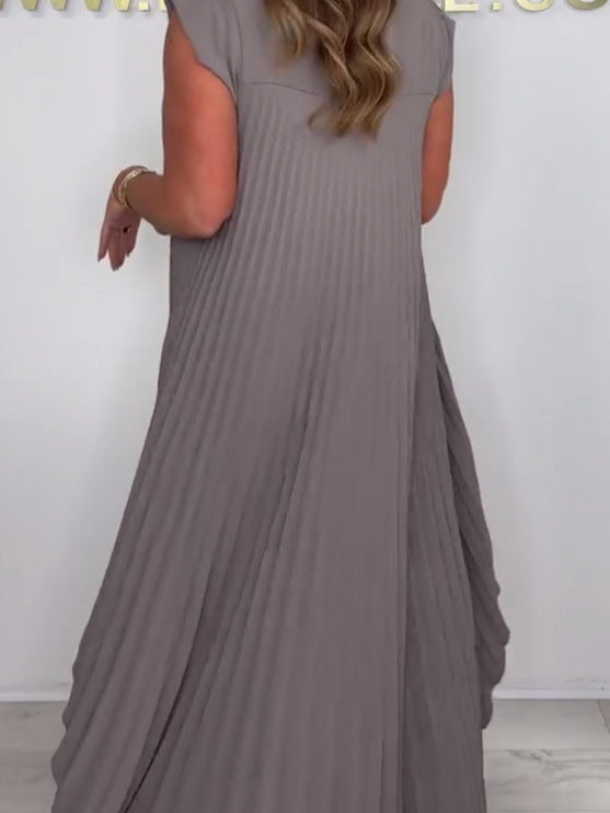 Damen Plissee-Top und Weite Hosen mit Bund