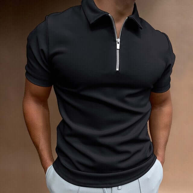 Herren Poloshirt mit Reißverschluss: Atmungsaktiv & Bequem