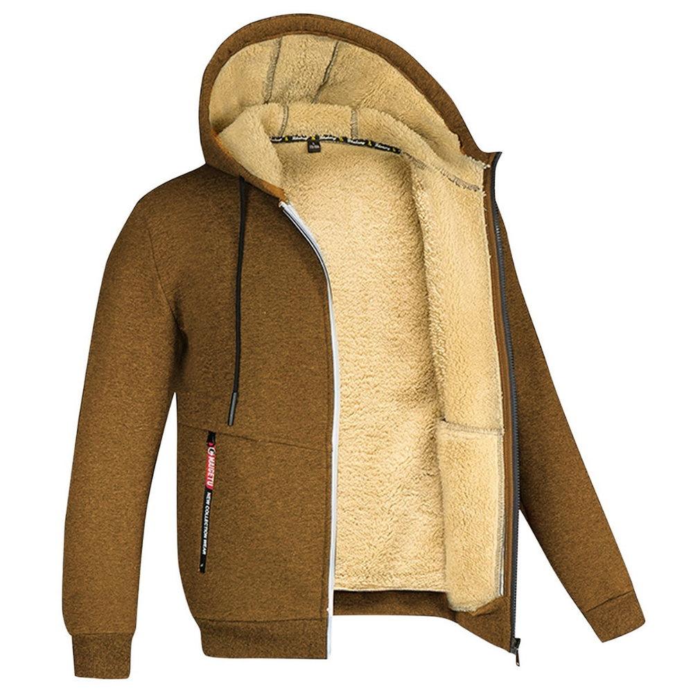 Gefütterte Herren Winterjacke Rückansicht