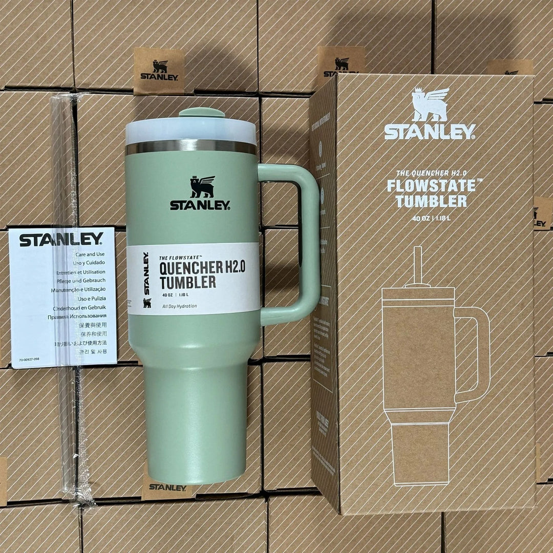 Isolierter Reisebecher 40oz - Edelstahl, Auslaufsicher, Griff & Strohhalm