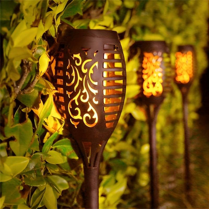 Solarbetriebene LED-Gartenfackel für Außenbereich