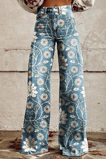 Blau mit Blumen