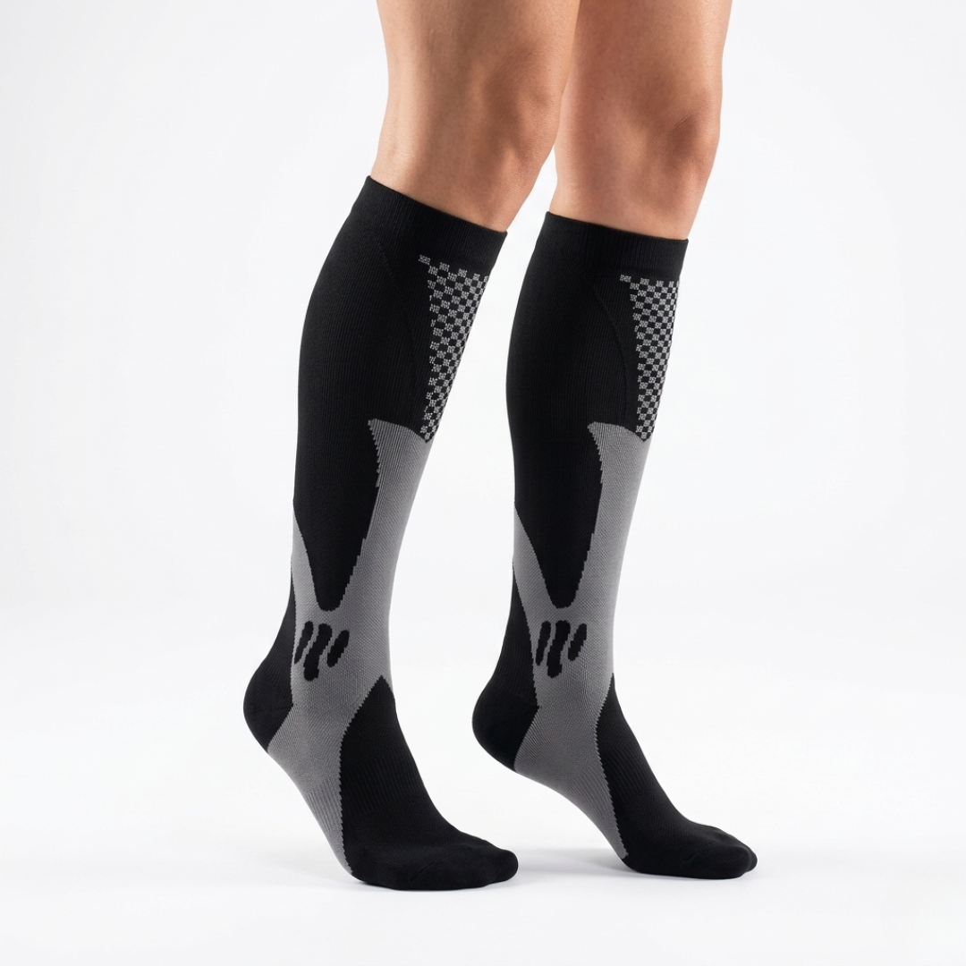 Sport Kompressionsstrümpfe, unisex, fördern Durchblutung & reduzieren Beinschwellungen.