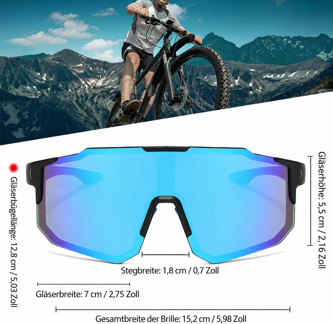 Verspiegelte Unisex Fahrrad-Sonnenbrille für Sport