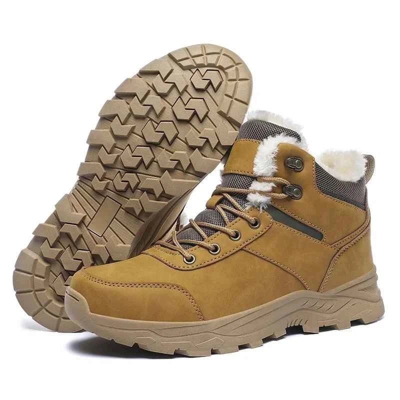 Rutschfeste Damen Ergostiefel, warm und wasserfest, perfekt für sicheren Halt auf Schnee und Eis.