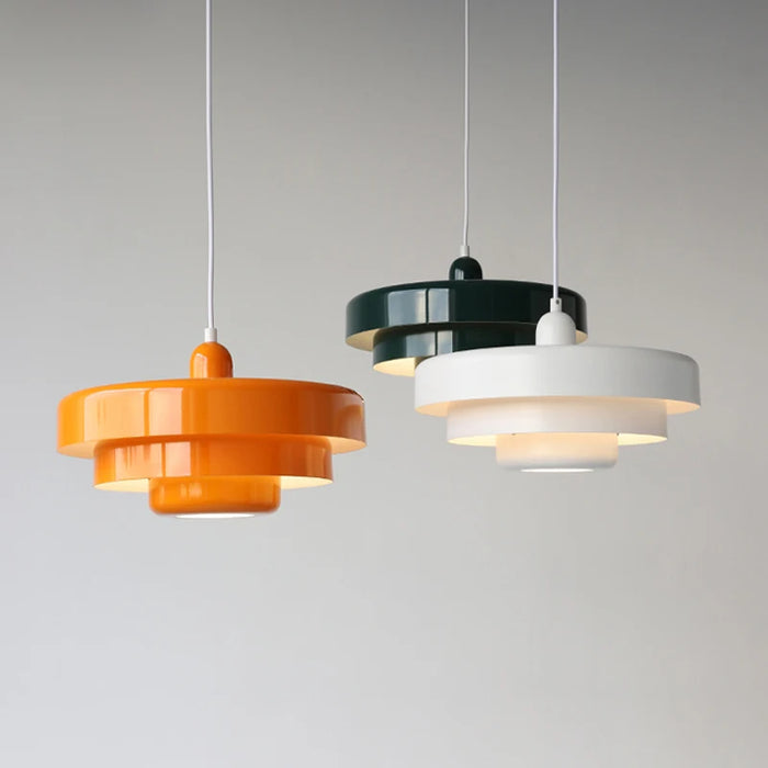 Vintage Pendelleuchte Mehrschichtiges Design Grün Orange