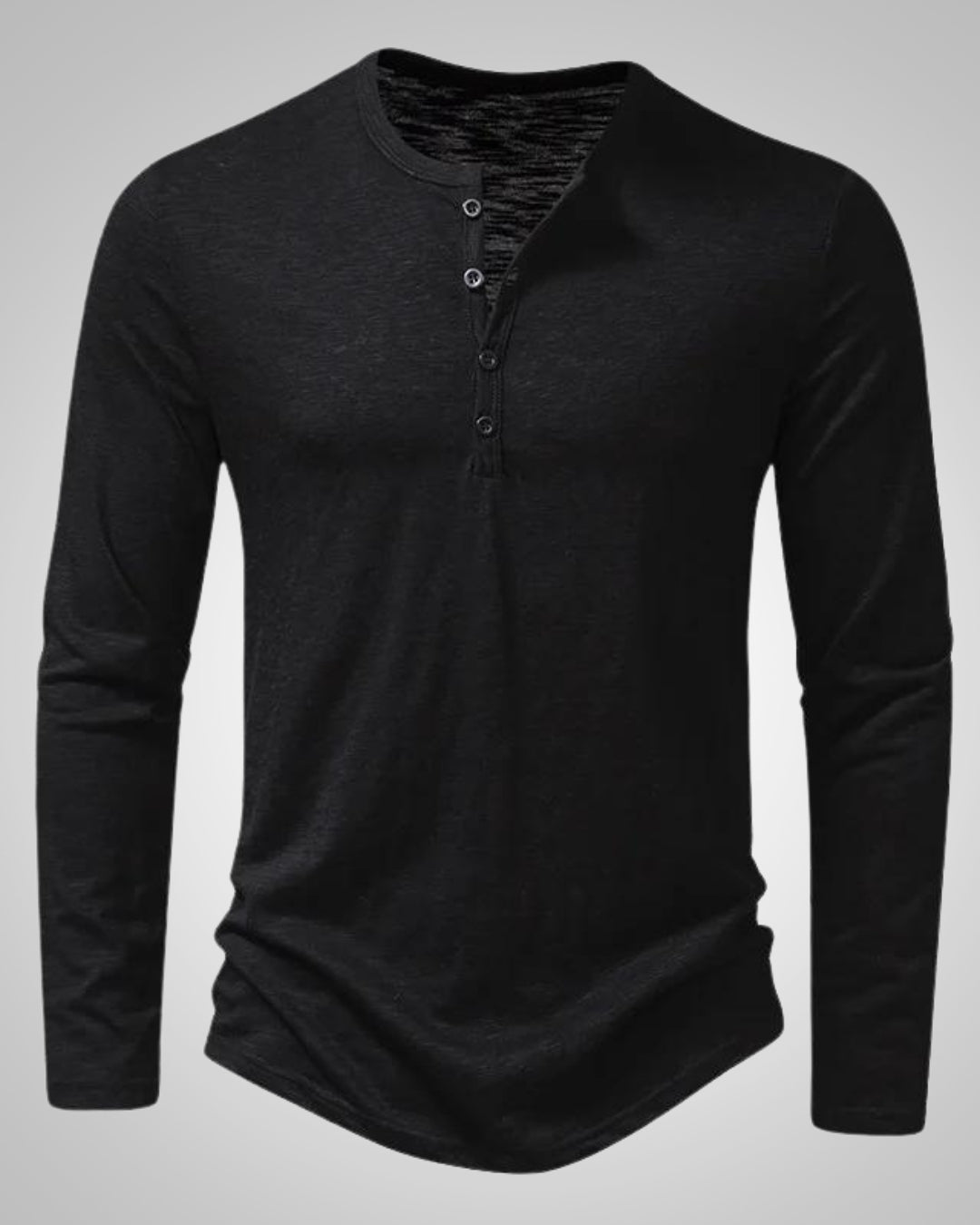Herren Slim Fit Langarm Henley Shirt, elegantes Basic Oberteil für Freizeit und modebewusste Looks.