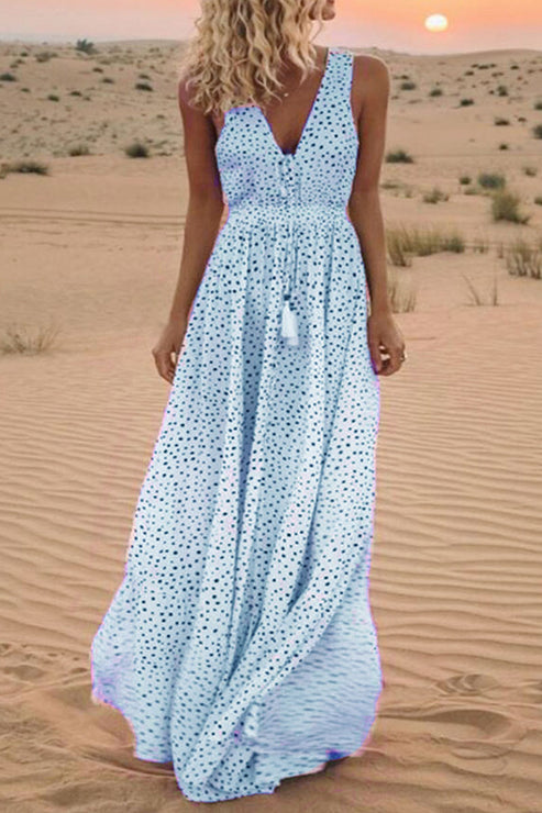 Bohemian V-Ausschnitt A-Linie Kleid für Damen
