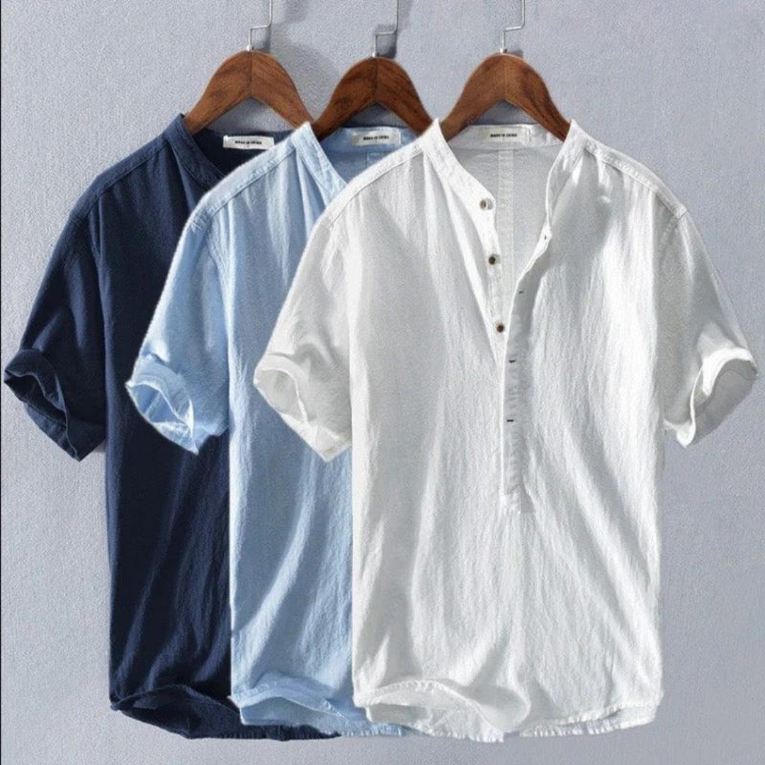 Herren Hemd mit Henley-Kragen