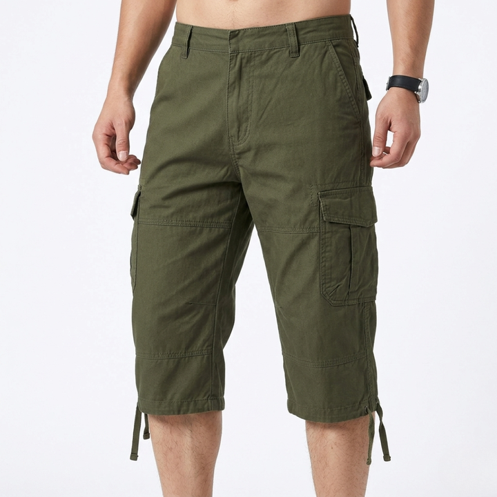 Leichte Herren Capri-Cargo-Shorts, schnelltrocknend & robust. Ideal für Reisen & Outdoor-Sport im Sommer.