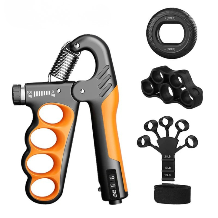 Grippora Fingertrainer aus Metall für gezieltes Unterarmtraining und Steigerung der Griffstärke. Fitness.