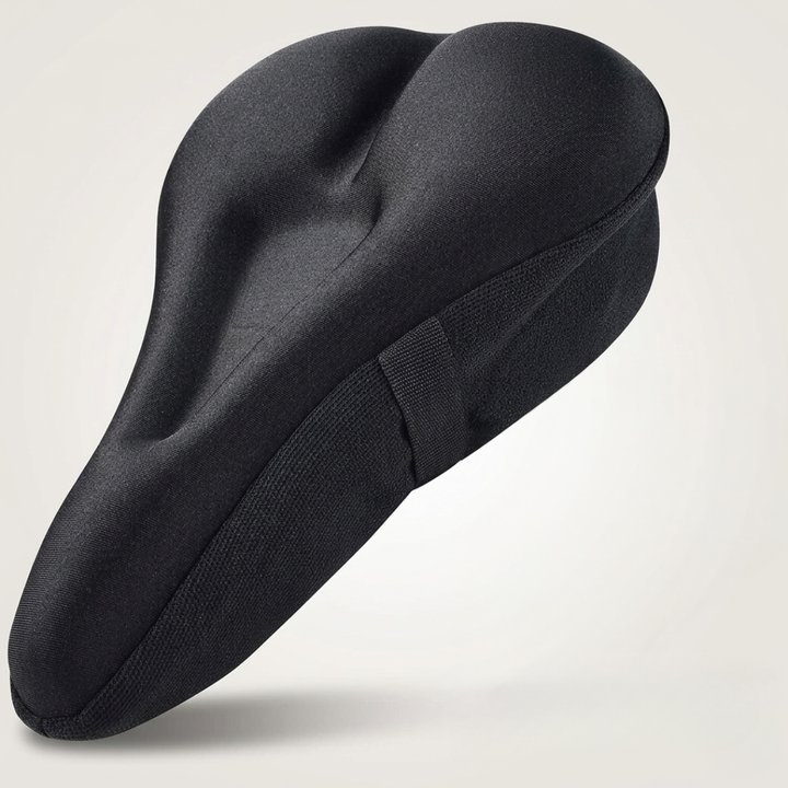 Ergonomischer Universal Sattelbezug in Schwarz mit Mittelrille im Detail