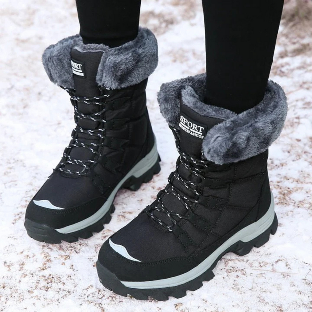 Bequeme, gefütterte Damen Winterstiefel, wasserdicht & rutschfest. Perfekt für kalte Wintertage und Outdoor.