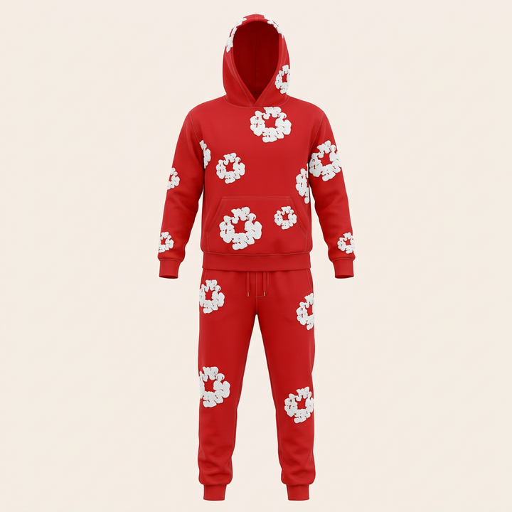 Unisex Floral Trainingsanzug mit markanten Drucken – Stil & Komfort