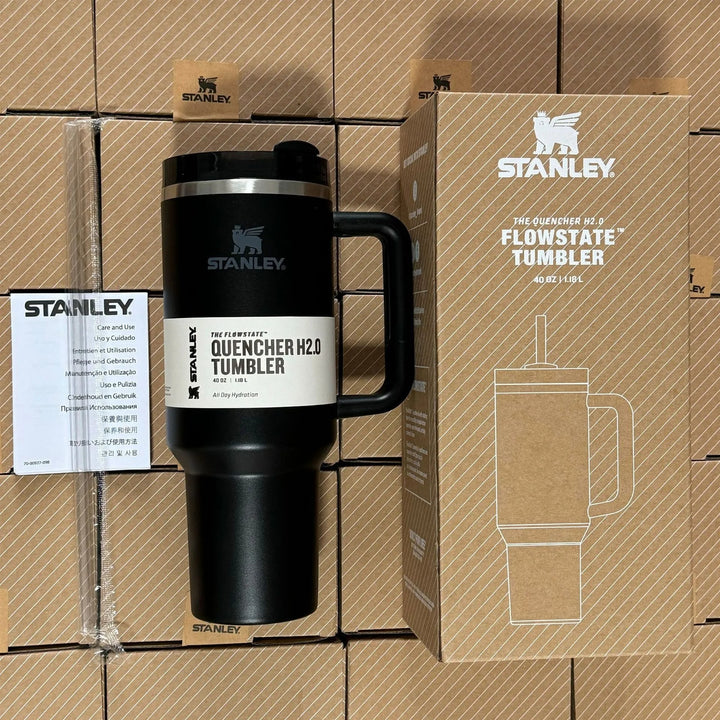 Isolierter Reisebecher 40oz - Edelstahl, Auslaufsicher, Griff & Strohhalm