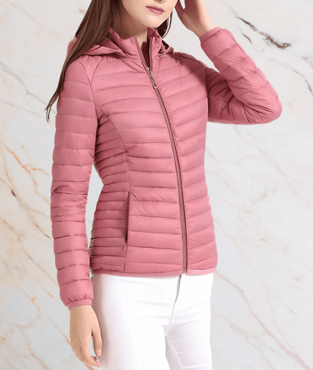 Bauschige Jacke mit Reißverschluss - Damen