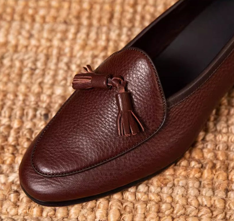 Schwarze Quasten Schuhe für Herren aus hochwertigem Material
