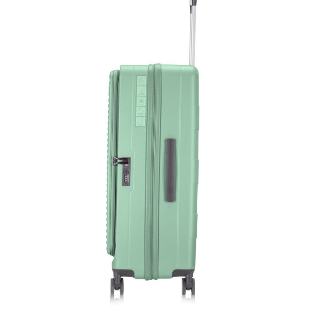 Reisekoffer-Set mit Hartschale, Laptopfach und allen Annehmlichkeiten für eine sorgenfreie Reise.