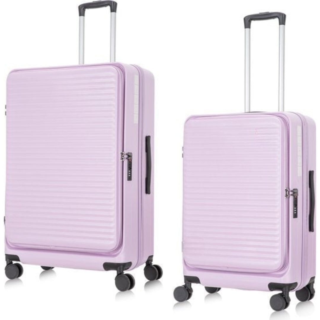 Stilvolles 2er-Set Hartschalenkoffer mit Laptopfach und 360°-Leichtlaufrollen.